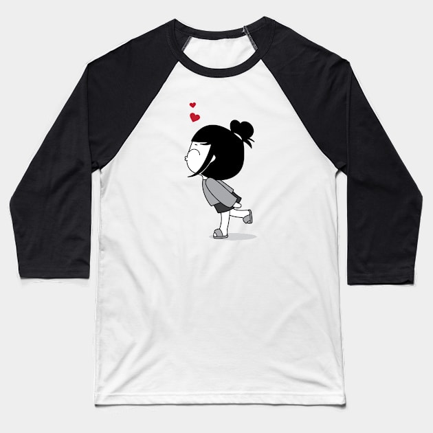 Kisses Baseball T-Shirt by Anjali_Comics